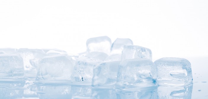 ice cubes on white background. studio shot