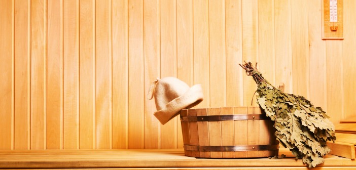 sauna accessories in wooden sauna