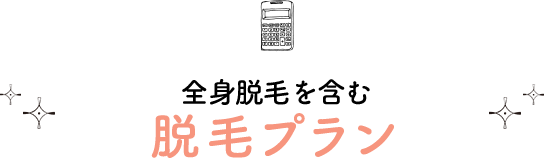 全身脱毛を含む脱毛プラン