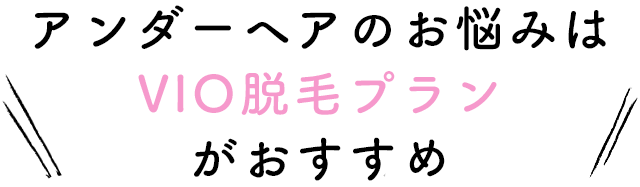 アンダーヘアのお悩みはVIO脱毛プランがおすすめ