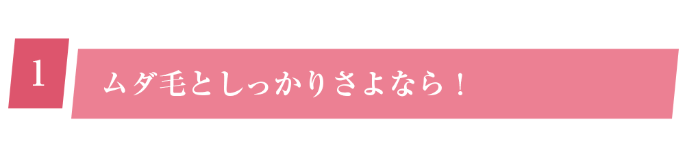 1 ムダ毛としっかりさよなら！