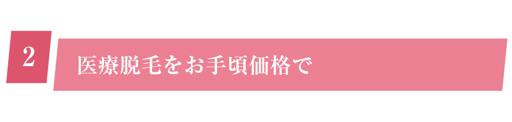 1 医療脱毛をお手頃価格で