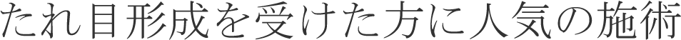 タレ目形成を受けた方に人気の施術