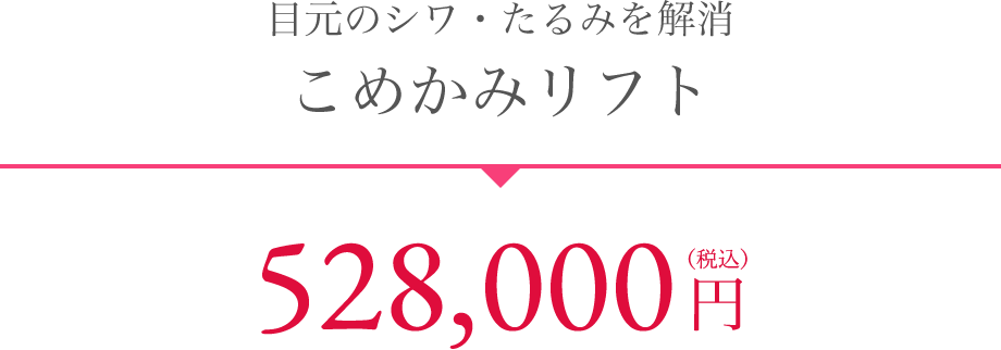 目元のシワ・たるみを解消 こめかみリフト 325,380円（税込）