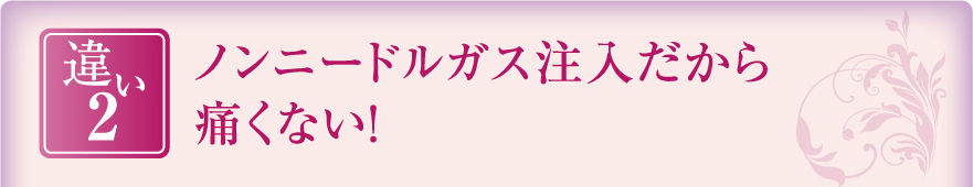 ノンニードルガス注入だから痛くない！