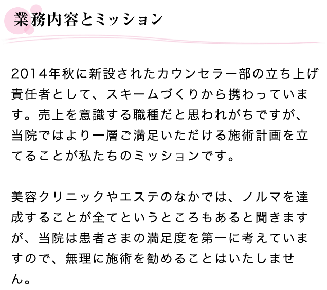 業務内容とミッション