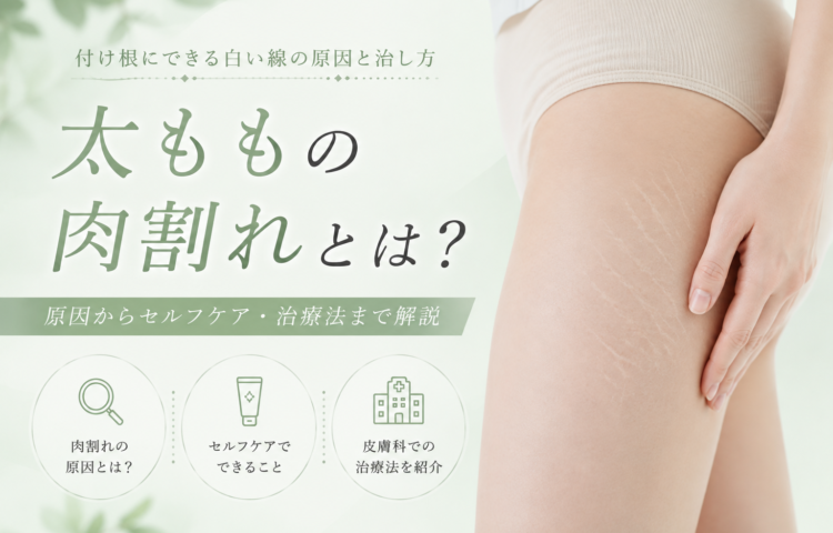 <strong>太ももの肉割れとは？付け根にできる白い線の原因と治し方</strong>