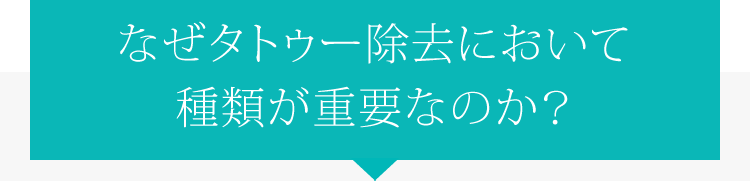 なぜタトゥー除去において種類が重要なのか？